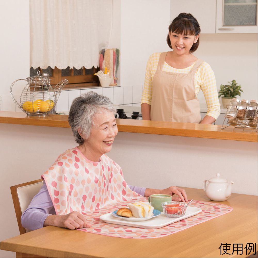 食事用エプロン ソフラピレンエプロンしずく　オレンジ　102241 1枚