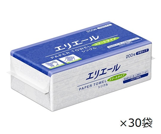 エリエール　ペーパータオルスマートタイプ　シングル200枚（中判）×30袋　20703333 1箱(200枚×30袋入)