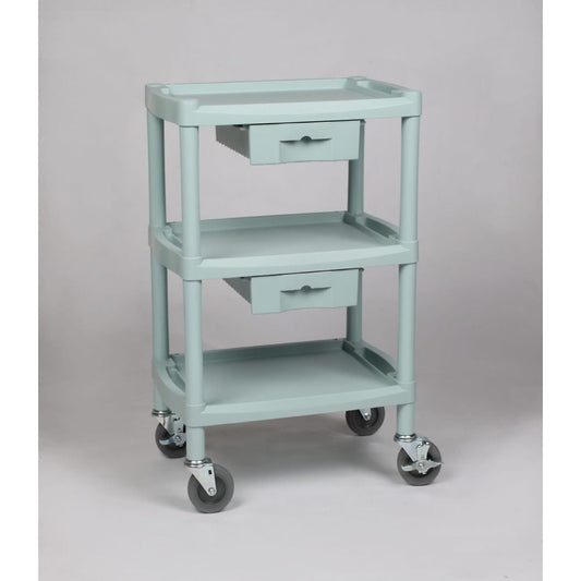 プラスチックワゴン3段 引出し2個付き 560×385×825mm　Y101K 1台