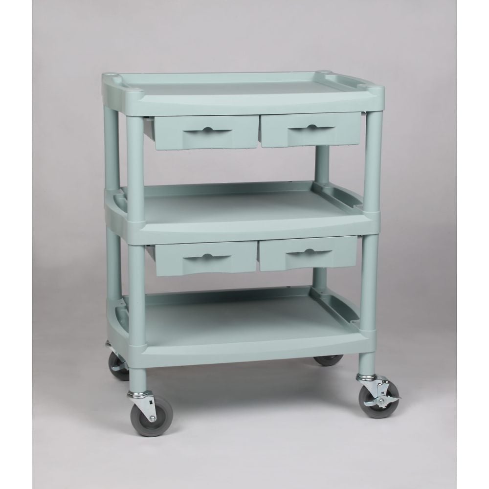 プラスチックワゴン3段 引出し4個付き 655×455×825mm　Y201K 1台