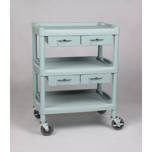 プラスチックワゴン3段 引出し4個付き 655×455×825mm　Y201K 1台