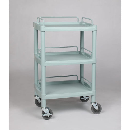 プラスチックワゴン3段 ガードレール付き 560×385×825mm　Y101F 1台