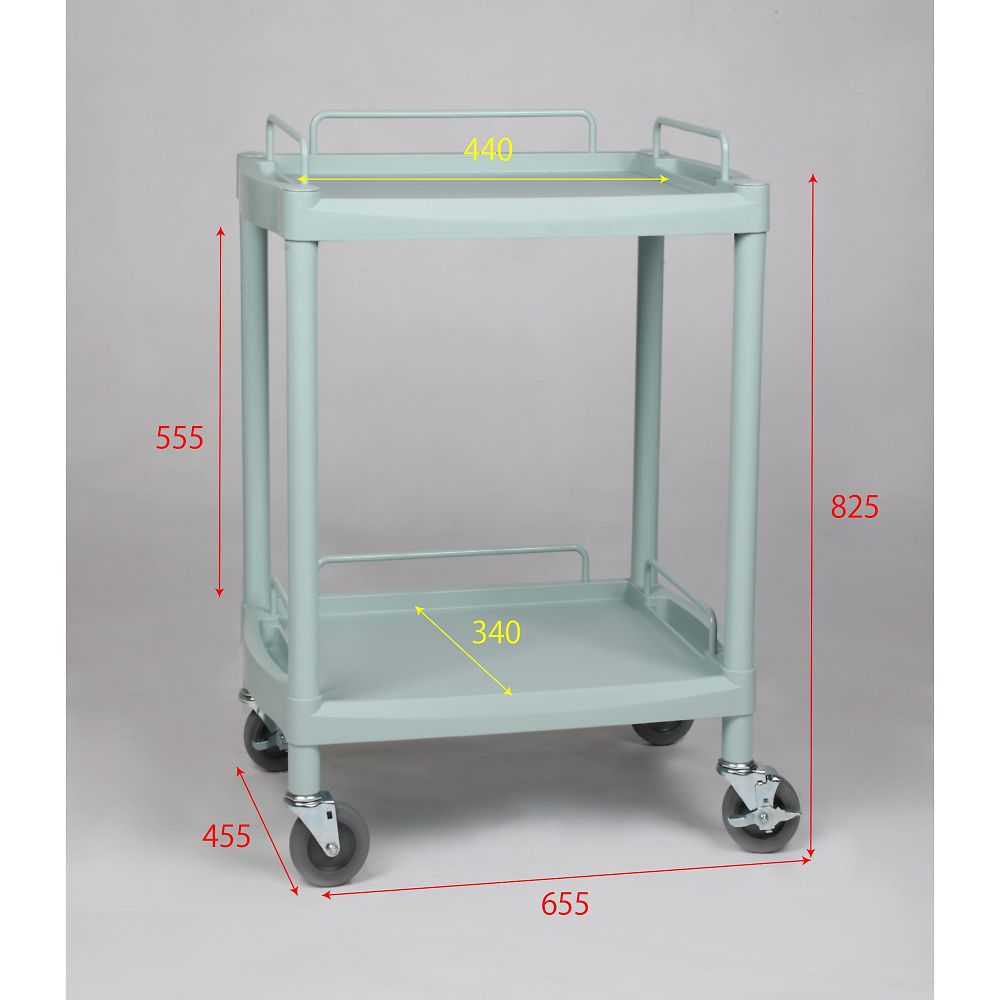 プラスチックワゴン2段　引出し無し　655×455×825mm　Y201E 1台