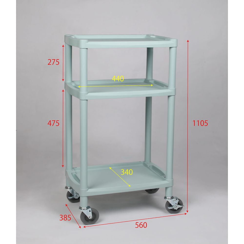 プラスチックワゴン3段　引出し無し　560×385×1105mm　Y401A 1台