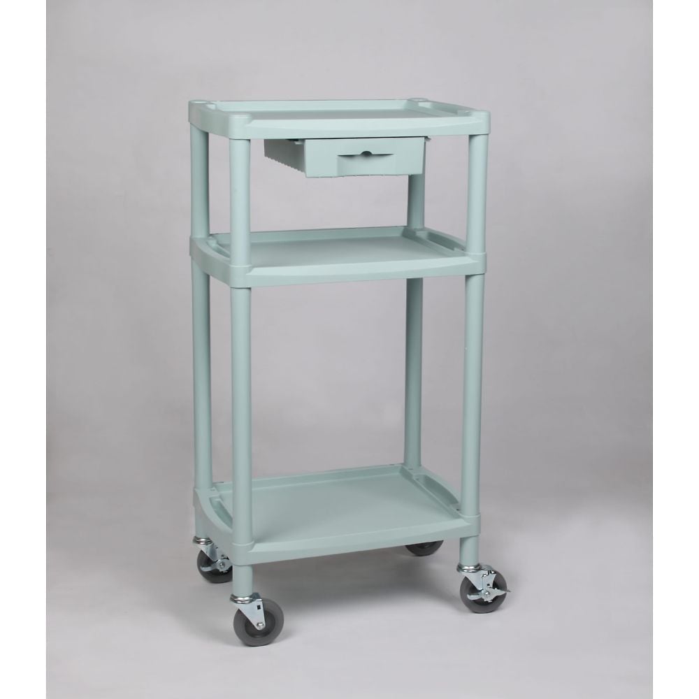 プラスチックワゴン3段　引出し1個付き　560×385×1105mm　Y401B 1台