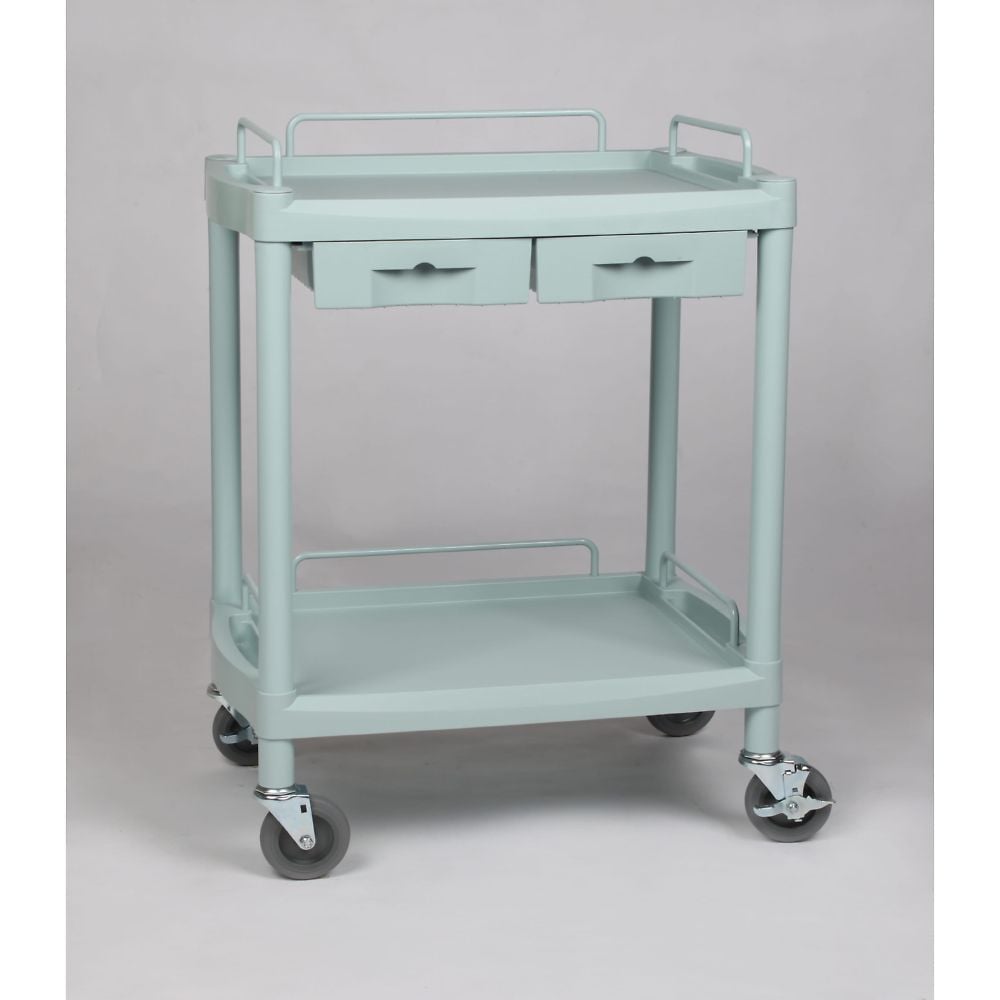 Plastic Cart 2 Tiers with 2 Drawers 655 x 455 x 825mm Y201G 1 Unit