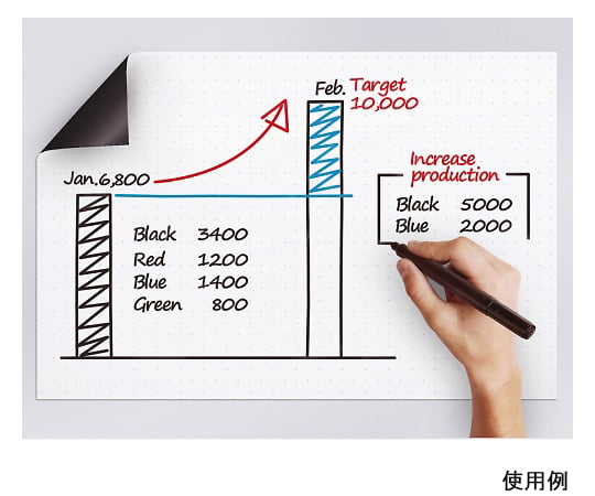 軽量薄型ホワイトボードマグネシート 450×600　LWB-4560K 1枚