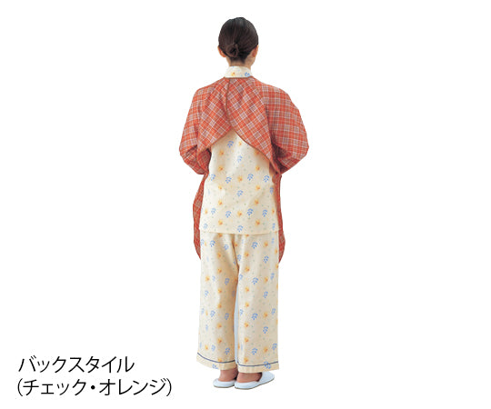 Meal apron (with sleeves, super water repellent) Check/Orange 1040 1 piece