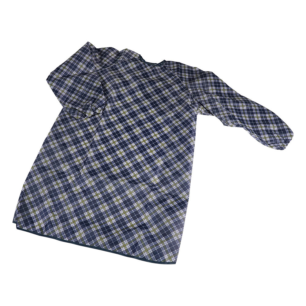 식사 앞걸이(소매 첨부・초하수 타입) 체크・네이비 1040 1장