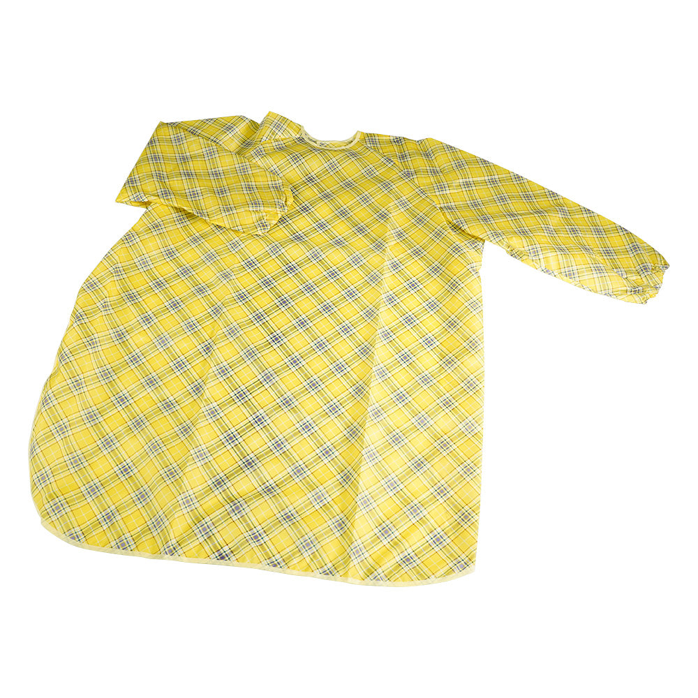 Meal apron (with sleeves, super water repellent) Check, yellow, 1040, 1 piece