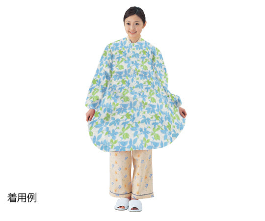 식사 앞걸이(소매 첨부・초하수 타입) 리프 블루 1040 1장