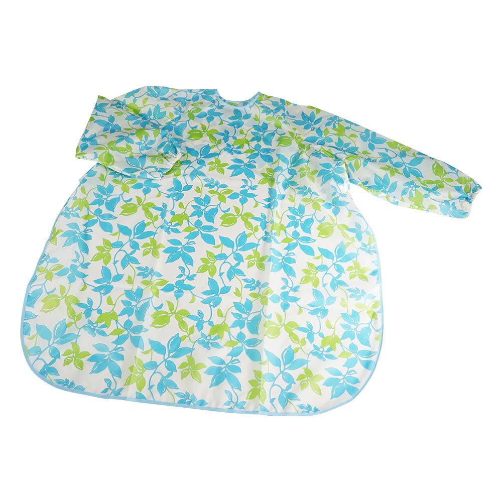 식사 앞걸이(소매 첨부・초하수 타입) 리프 블루 1040 1장