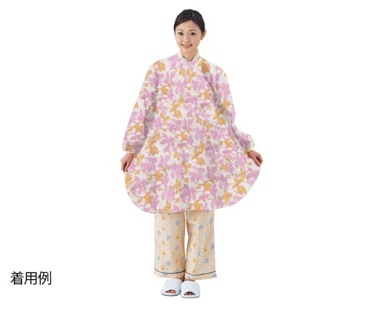 식사 앞걸이(소매 첨부・초하수 타입) 리프 핑크 1040 1장