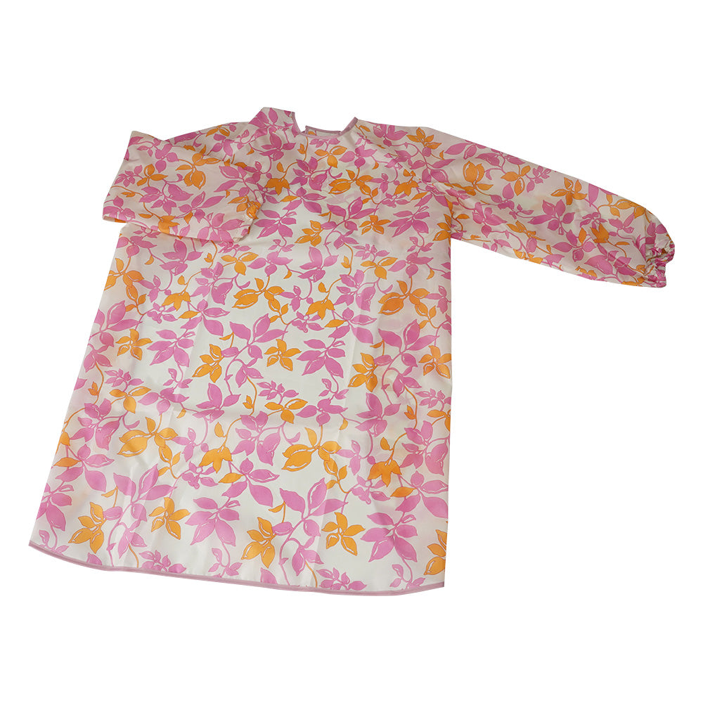 식사 앞걸이(소매 첨부・초하수 타입) 리프 핑크 1040 1장