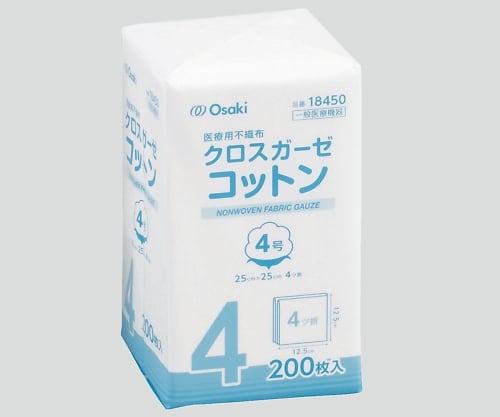 クロスガーゼコットン 4号 1袋（200枚入）　18450 1袋(200枚入)