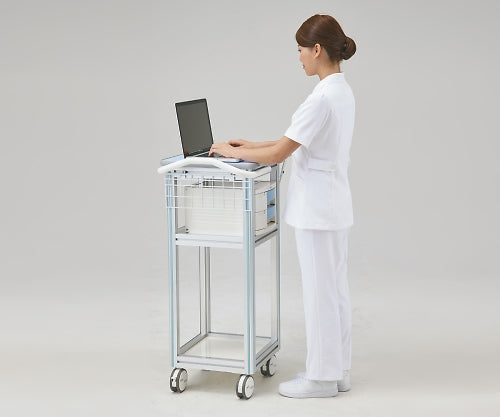 ヨーロピアンカート Ⅱ(スリムPCカート) 補助天板あり 引出し2段 ブルー　ET-BB 1個