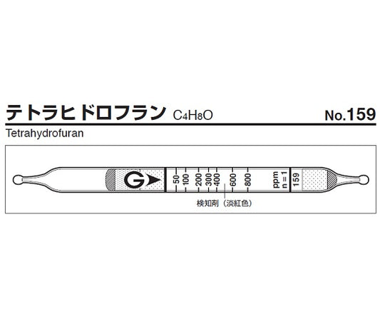Gas detector tube Tetrahydrofuran 159 1 box