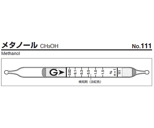 ガス検知管　メタノール　111 1箱
