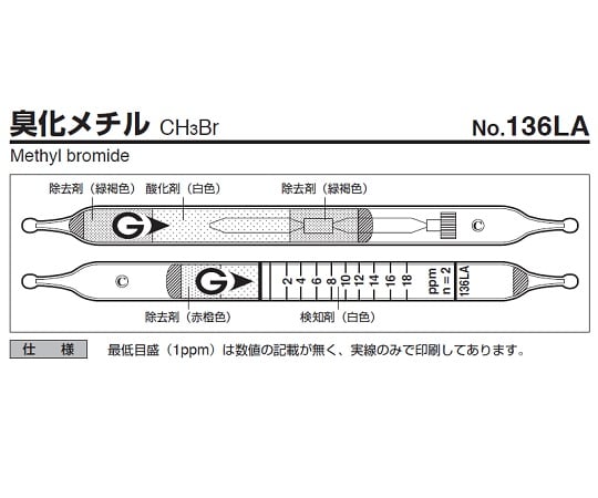 ガス検知管　臭化メチル　136LA 1箱