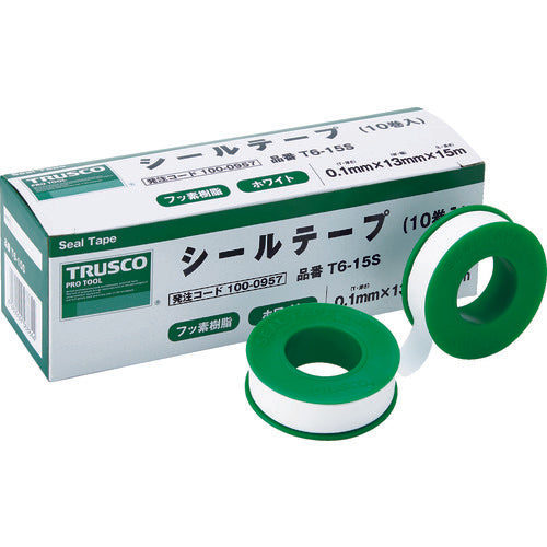 ＴＲＵＳＣＯ　シールテープ　１３ｍｍＸ５ｍ　T6-5S　10 巻