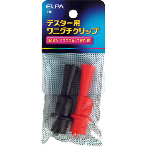 ELPA Alligator Clip Maximum Opening Size 8mm Red/Black 948 1 pc