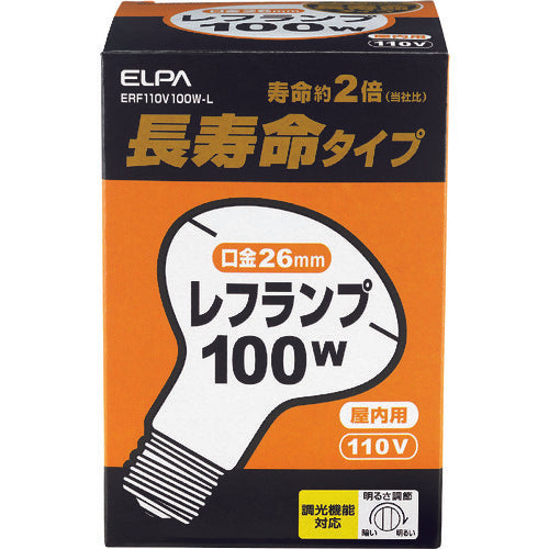 ＥＬＰＡ　長寿命レフランプ　Ｅ２６　１００Ｗ　ホワイト　ERF110V100W-L　1 個