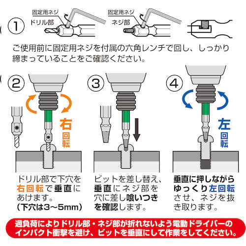 アネックス　なめたネジはずしビット１本組　Ｍ６〜８ネジ用　全長６５ｍｍ　ANH-365　1 Ｓ