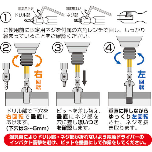 アネックス　なめたネジはずしビット１本組　Ｍ３．５〜５ネジ用　全長６５ｍｍ　ANH-265　1 Ｓ