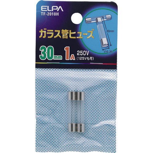 ＥＬＰＡ　ガラス管ヒューズ　３０ＭＭ　１．０Ａ　２個入　TF-2010H　1 袋