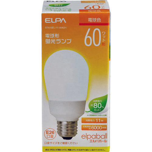 ＥＬＰＡ　電球形蛍光灯Ａ形　６０Ｗ形　EFA15EL/11-A062H　1 個