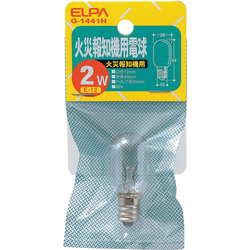 ＥＬＰＡ　火災報知器用電球　Ｅ１２　３０Ｖ　消費電力２Ｗ　G-1441H　1 個