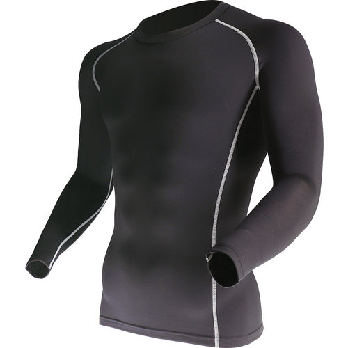 おたふく　ＢＴパワーストレッチ　クルーネックシャツ　ブラック　３Ｌ　JW-174-BK-3L　1 着