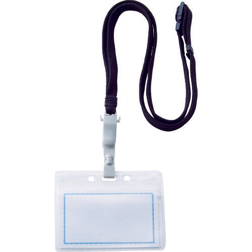 TRUSCO Rotating Name Card Soft Type with Strap 90 x 55 mm (Horizontal Business Card) Black TTNF-L32-BK 1 pc