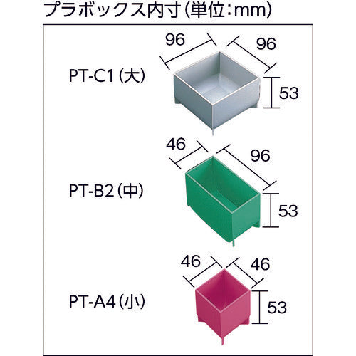 ＴＲＵＳＣＯ　ツールケース　３３３Ｘ４１０ＸＨ３４８　引出５段　プラボックス付　PT-43EN　1台