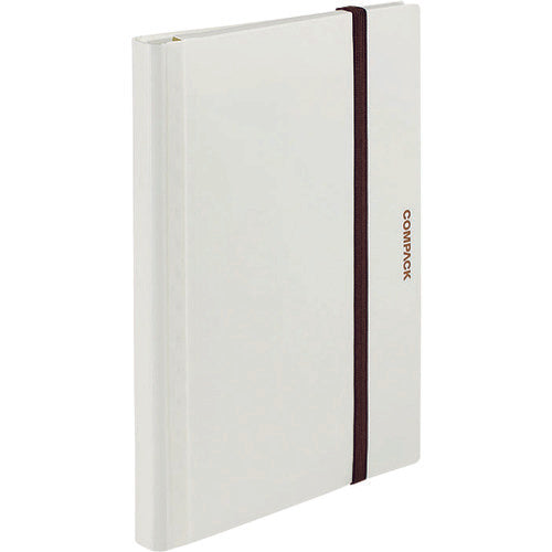KING JIM Compact Bi-Fold Clear File, 10 Pockets, White, 5894H-W, 1 pc