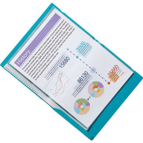 KING JIM Compact Bi-Fold Clear File, 10 Pockets, White, 5894H-W, 1 pc