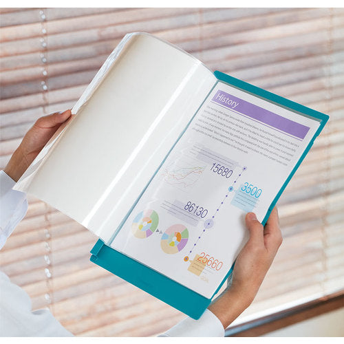 KING JIM Compact Bi-Fold Clear File, 10 Pockets, White, 5894H-W, 1 pc