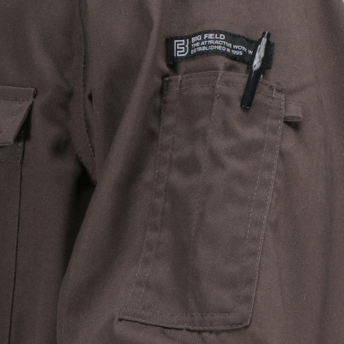 カジメイク　ＴＣ長袖つなぎ服　ブラウン　ＬＬ　6709-17-LL　1着