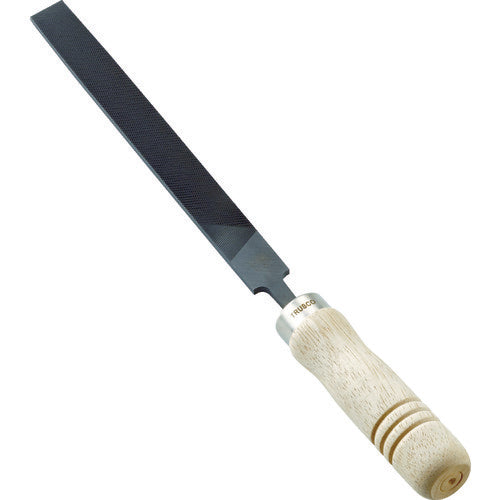 TRUSCO Metalworking File with Wooden Handle, Flat, Medium, Blade Length 150, THI150-02-S, 1 Piece