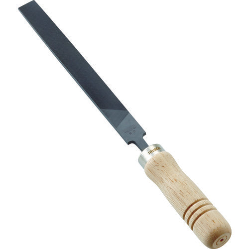 TRUSCO Metalworking File with Wooden Handle, Flat, Fine, Blade Length 150, THI150-03-S, 1 Piece