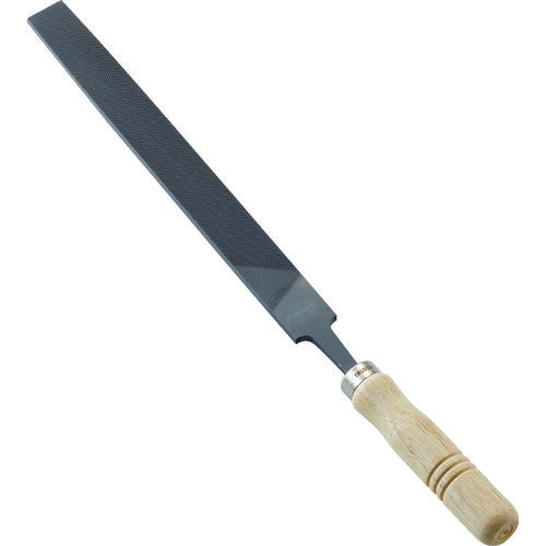 TRUSCO Metalworking File with Wooden Handle, Flat, Coarse, Blade Length 250, THI250-01-S, 1 Piece