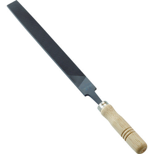 TRUSCO Metalworking File with Wooden Handle, Flat, Medium, Blade Length 250, THI250-02-S, 1 Piece