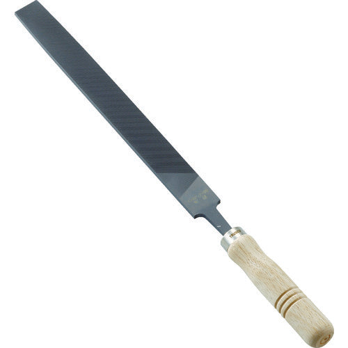 TRUSCO Metalworking File with Wooden Handle, Flat, Fine, Blade Length 250, THI250-03-S, 1 Piece
