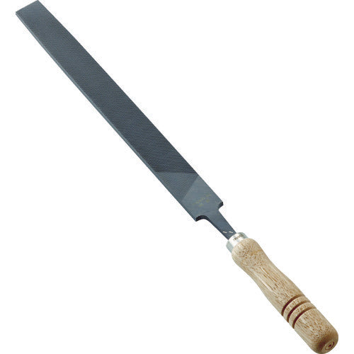 TRUSCO Metalworking File with Wooden Handle, Flat, Coarse, Blade Length 300, THI300-01-S, 1 Piece