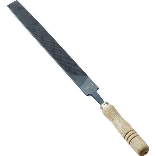TRUSCO Metalworking File with Wooden Handle, Flat, Medium, Blade Length 300, THI300-02-S, 1 Piece