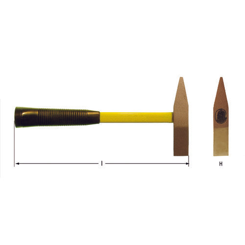 Ａｍｐｃｏスイス　防爆スケーリングハンマー　頭径２５ｍｍ　頭長１４０ｍｍ　FL0060B　1 本