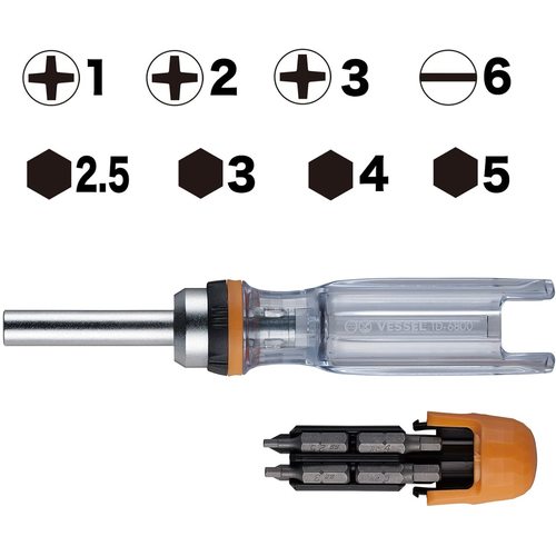 VESSEL Ratchet Driver 8-piece set TD-6808MG TD-6808MG 1 S