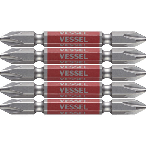 ＶＥＳＳＥＬ　剛彩ビット　５本組　（両頭）　＋２×６５ｍｍ　GS5P2065　1 PK