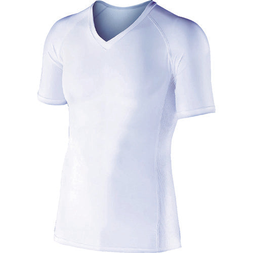 오타 후쿠 BT 냉감 파워 스트레치 반소매 V 넥 셔츠 화이트 M JW-622-WH-M 1 착용