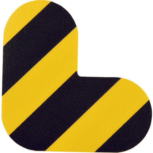 녹십자 노면표시 스티커 L형 황/흑 QCL-TR 100×100mm 10매 세트 PVC 403015